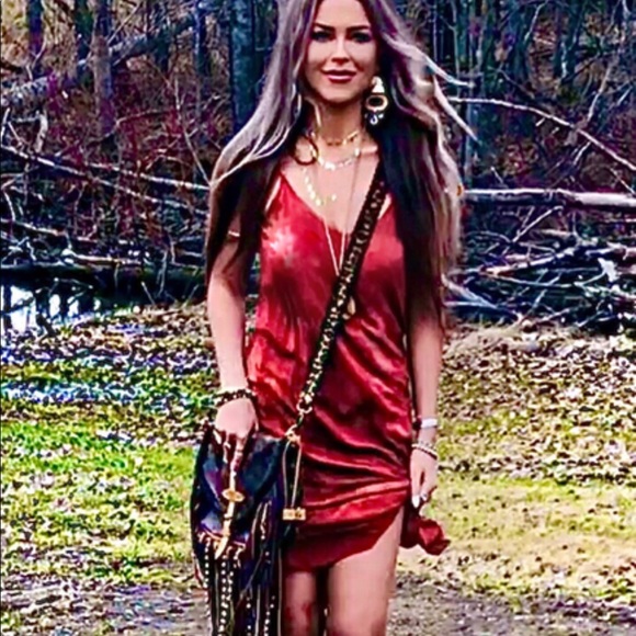 Tie Dye Rust Dress by Blue Life - Picture 3 of 9